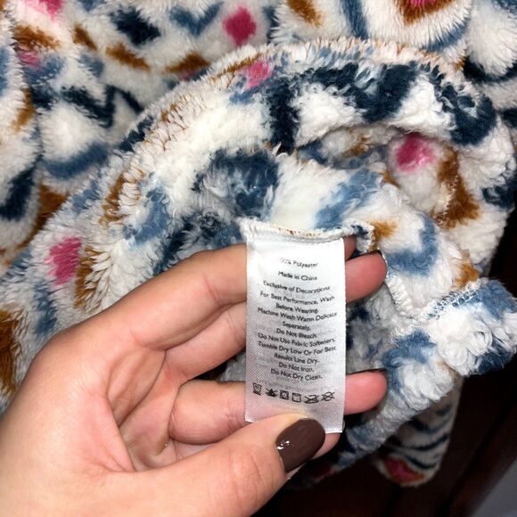 Eddie Bauer Fleece Quarter Zip Granola Camping Outdoor Geometric Women's L - Picture 6 of 6